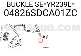 Honda 04826SDCA01ZC BUCKLE SE*YR239L*