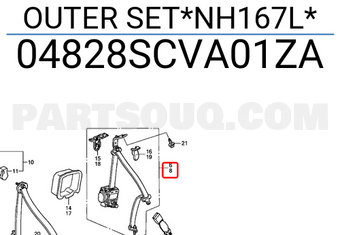 Honda 04828SCVA01ZA OUTER SET*NH167L*