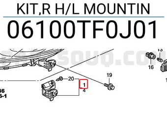 Honda 06100TF0J01 KIT,R H/L MOUNTIN