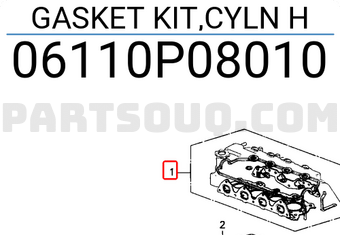 Honda 06110P08010 GASKET KIT,CYLN H