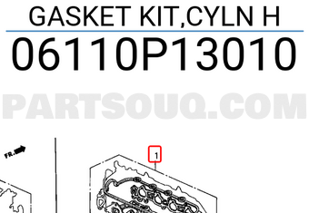 Honda 06110P13010 GASKET KIT,CYLN H