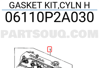 Honda 06110P2A030 GASKET KIT,CYLN H