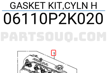 Honda 06110P2K020 GASKET KIT,CYLN H