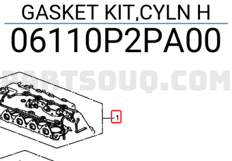 Honda 06110P2PA00 GASKET KIT,CYLN H