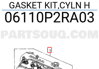 Honda 06110P2RA03 GASKET KIT,CYLN H