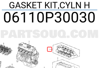 Honda 06110P30030 GASKET KIT,CYLN H