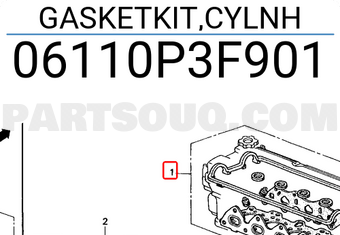 Honda 06110P3F901 GASKETKIT,CYLNH
