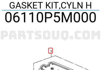 Honda 06110P5M000 GASKET KIT,CYLN H