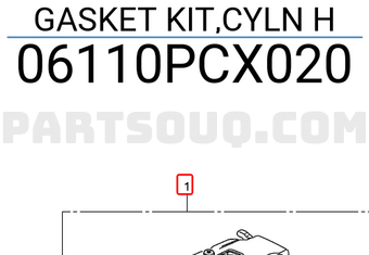 Honda 06110PCX020 GASKET KIT,CYLN H