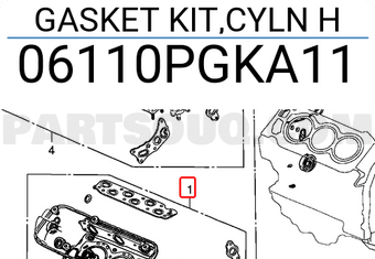 Honda 06110PGKA11 GASKET KIT,CYLN H