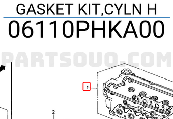 Honda 06110PHKA00 GASKET KIT,CYLN H
