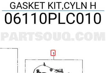 Honda 06110PLC010 GASKET KIT,CYLN H