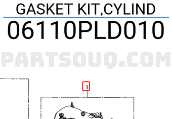 Honda 06110PLD010 GASKET KIT,CYLIND