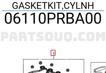 Honda 06110PRBA00 GASKETKIT,CYLNH