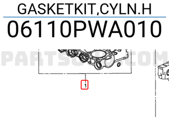 Honda 06110PWA010 GASKETKIT,CYLN.H