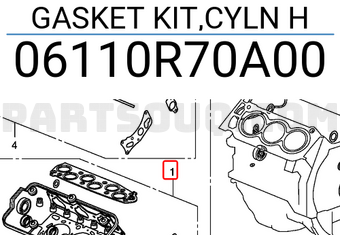 Honda 06110R70A00 GASKET KIT,CYLN H