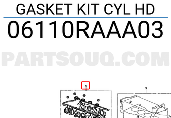 Honda 06110RAAA03 GASKET KIT CYL HD