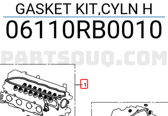 Honda 06110RB0010 GASKET KIT,CYLN H
