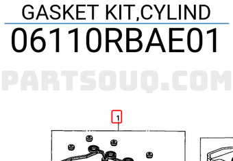 Honda 06110RBAE01 GASKET KIT,CYLIND