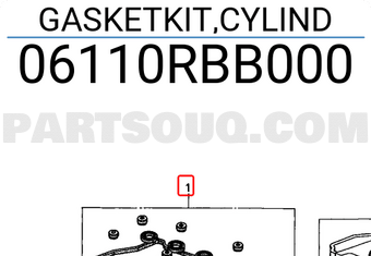 Honda 06110RBB000 GASKETKIT,CYLIND