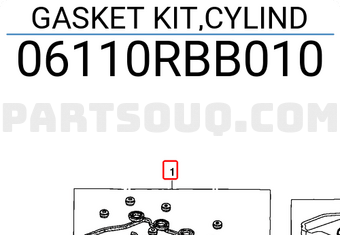 Honda 06110RBB010 GASKET KIT,CYLIND