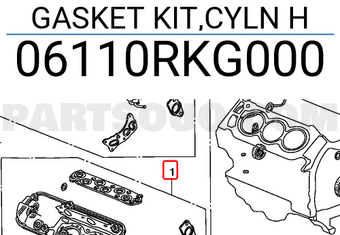 Honda 06110RKG000 GASKET KIT,CYLN H