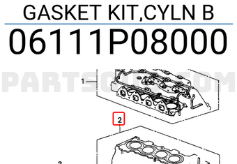 Honda 06111P08000 GASKET KIT,CYLN B
