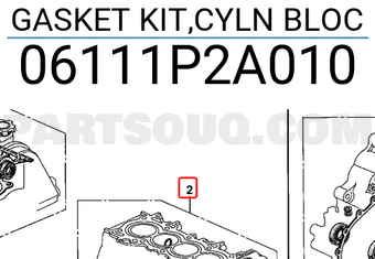 Honda 06111P2A010 GASKET KIT,CYLN BLOC