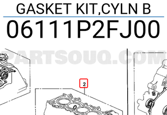 Honda 06111P2FJ00 GASKET KIT,CYLN B