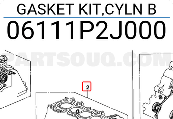 Honda 06111P2J000 GASKET KIT,CYLN B