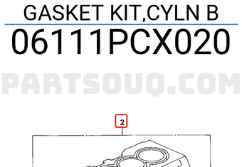 Honda 06111PCX020 GASKET KIT,CYLN B