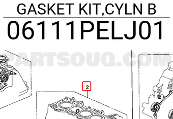 Honda 06111PELJ01 GASKET KIT,CYLN B