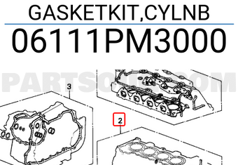 Honda 06111PM3000 GASKETKIT,CYLNB