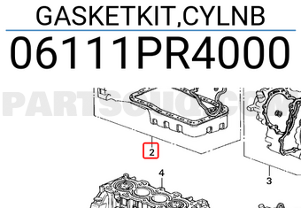 Honda 06111PR4000 GASKETKIT,CYLNB