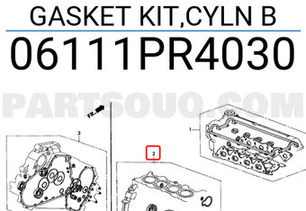 Honda 06111PR4030 GASKET KIT,CYLN B