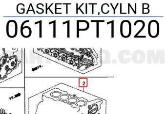 Honda 06111PT1020 GASKET KIT,CYLN B