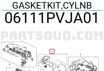 Honda 06111PVJA01 GASKETKIT,CYLNB