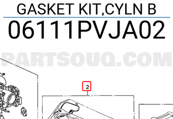 Honda 06111PVJA02 GASKET KIT,CYLN B