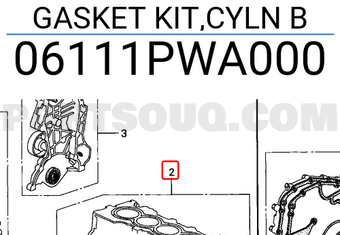 Honda 06111PWA000 GASKET KIT,CYLN B