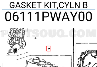 Honda 06111PWAY00 GASKET KIT,CYLN B
