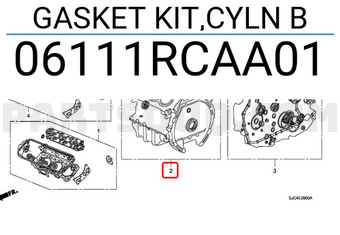 Honda 06111RCAA01 GASKET KIT,CYLN B