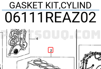 Honda 06111REAZ02 GASKET KIT,CYLIND