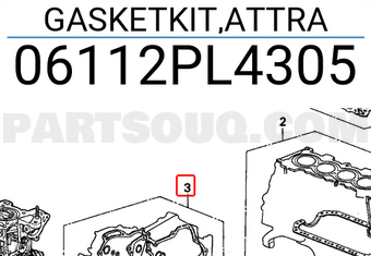 Honda 06112PL4305 GASKETKIT,ATTRA