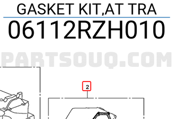 Honda 06112RZH010 GASKET KIT,AT TRA