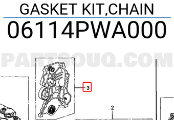 Honda 06114PWA000 GASKET KIT,CHAIN