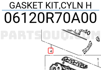 Honda 06120R70A00 GASKET KIT,CYLN H