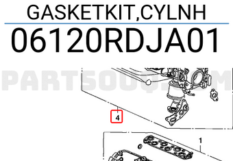 Honda 06120RDJA01 GASKETKIT,CYLNH