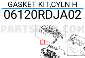 Honda 06120RDJA02 GASKET KIT,CYLN H