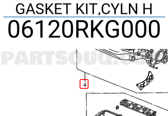 Honda 06120RKG000 GASKET KIT,CYLN H