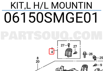 Honda 06150SMGE01 KIT,L H/L MOUNTIN